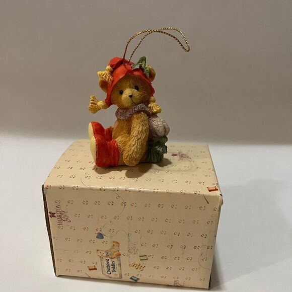 cherished teddies bear with Holly  on Hat - Picture 2 of 5